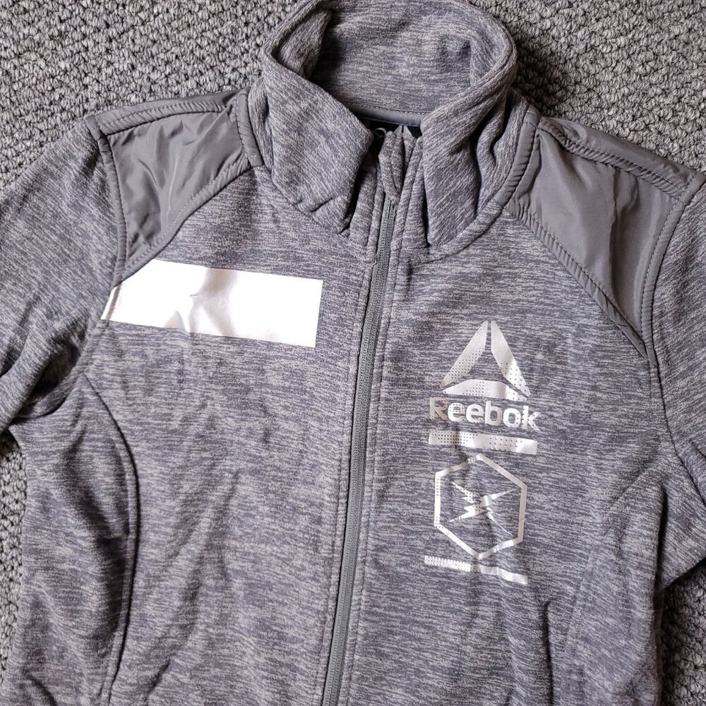 Reebok Jacket Womens M Medium Gray Full Zip Active Athletic Top Track Running - Picture 1 of 10